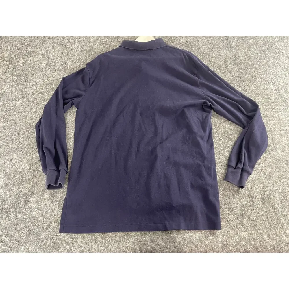 Polo Ralph Lauren Polo Shirt Mens Large Blue Sweater Pullover Long Sleeve N73